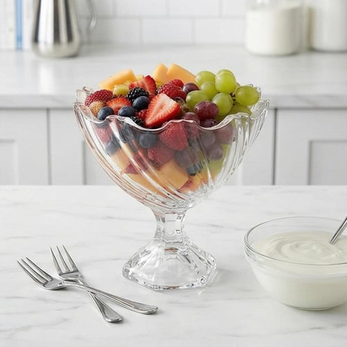 سكرية زجاج دائري بقاعدة - AL-11513