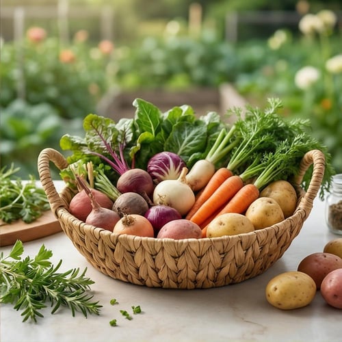 سلة خزف طبيعي بشكل دائري - SF23309M