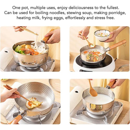 مقلاة الفولاذ بيد خشبي بنمط سداسي - AL-7967