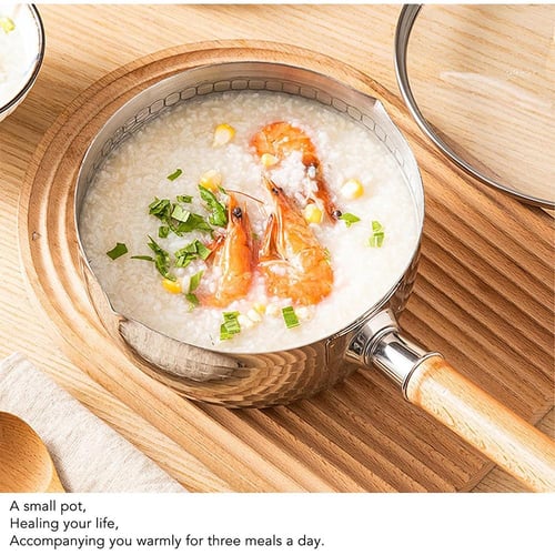 مقلاة الفولاذ بيد خشبي بنمط سداسي - AL-7967