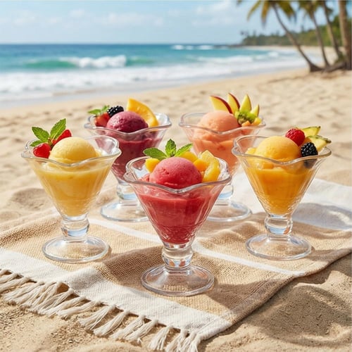 طقم كاسات حلى زجاج – 1 طقم × 6 حبات - XT-G2011-JW