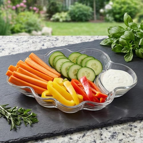 طقم صحون تقديم زجاجي – 2 حبات - AL-11349-2