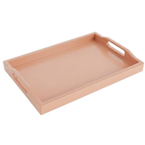 صحن تقديم بلاستيك مستطيل بتصميم خشبي - AL-11745-3