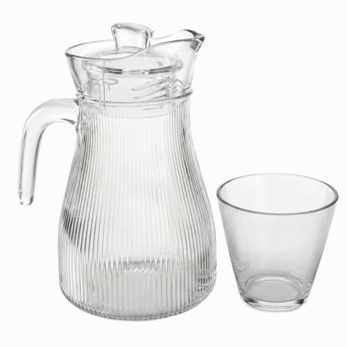 طقم جاك زجاج بغطاء أكريلك مع 4 كاسات – 1 طقم - AL-...