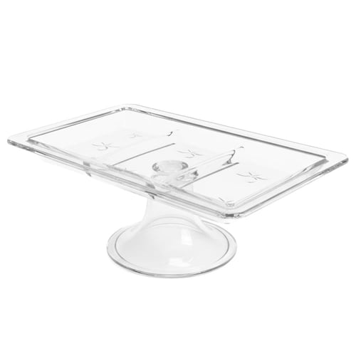 صحن تقديم زجاجي مستطيل بقاعدة - WS 541