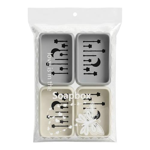 طقم علب صابون أكريلك ملونة – 1 طقم × 4 حبات
