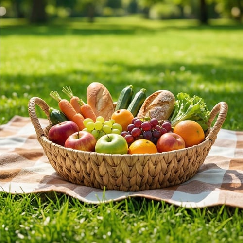 سلة خزف طبيعي بشكل دائري - SF23309M