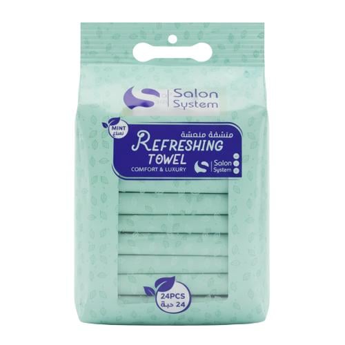 مناشف منعشة برائحة النعناع من صالون سيستم - 24 حبة