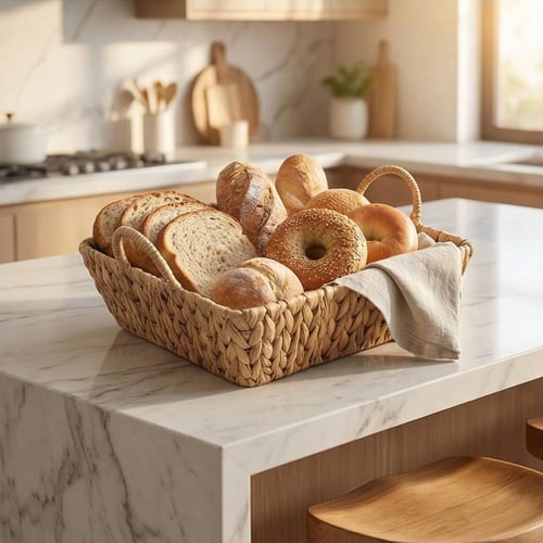 سلة خزف طبيعي بشكل مربع - SF23308M