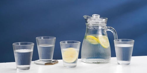 طقم جاك زجاج بغطاء أكريلك مع 4 كاسات – 1 طقم - AL-...