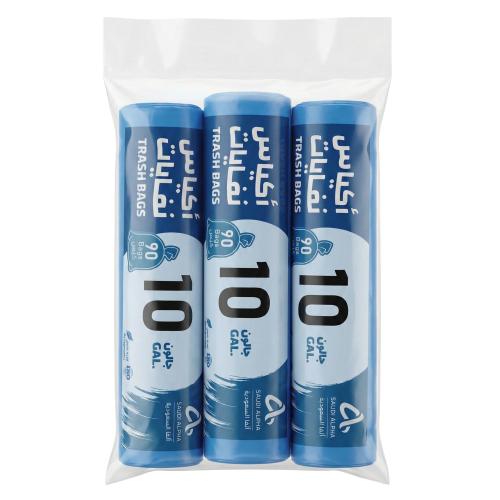 أكياس نفايات 10 جالون من الفا السعودية – 3 رول