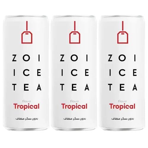 مشروب شاي مثلج بنكهة الفواكه الاستوائية بدون سكر م...