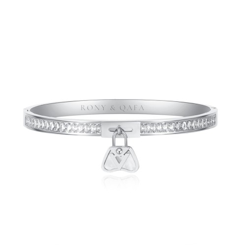 اسوارة القفل الفضيه منRony&Qafa