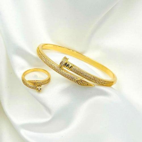 اسوارة مسمار فصوص مع الخاتم درجة اولى من RONY &QAF...