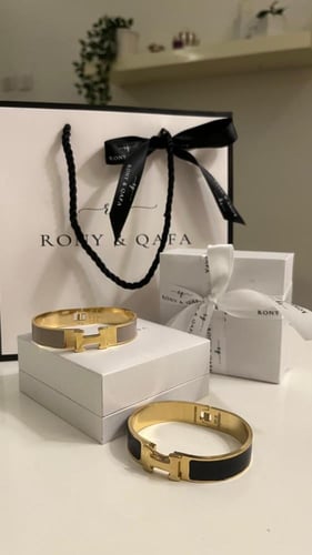 اسوارة H رمادي استيل درجه اولى من RONY & QAFA