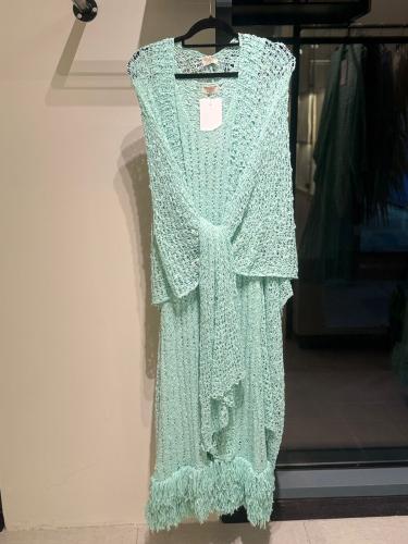 Sky blue open jaket dress