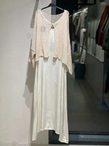 White silk dress