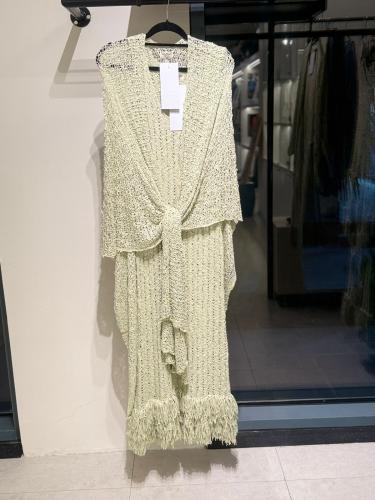 Ash green open jaket dress