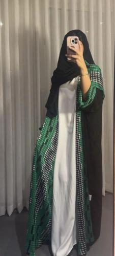 Green double face abaya