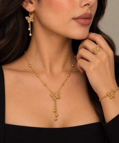 طقم الفراشة - ذهب عيار 21