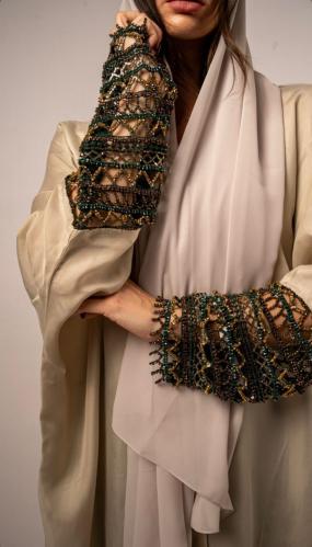 Sequin sleeve - Beige