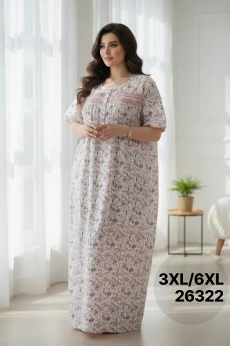 قميص نسائي قطن جامبو 26322ٍ/3XL/6XL