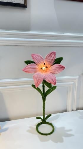 A pink illuminated flower