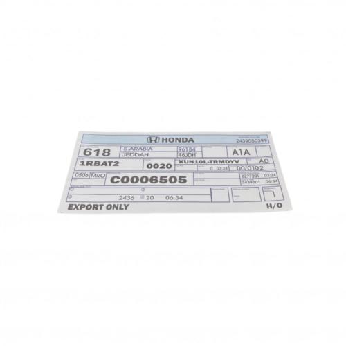 Front glass print Honda company