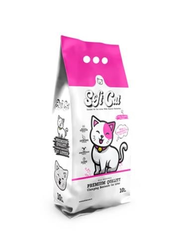 سوفت كات رمل عالي التكتل للقطط برائحة بودرة الاطفا...