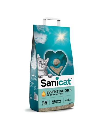 Sanicat Essential Oils Clumping Cat Litter, Fragrance Free- 10kg