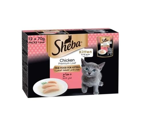 Sheba Cat Wet Food With Chicken Loaf For Kittens-...