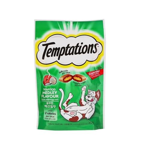 Temptations Cat Treats With Seafood For Adults- 75...