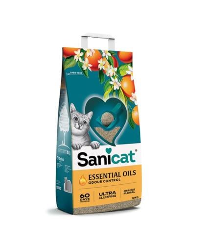 Sanicat Essential Oils Clumping Cat Litter, Orange Floral- 10kg