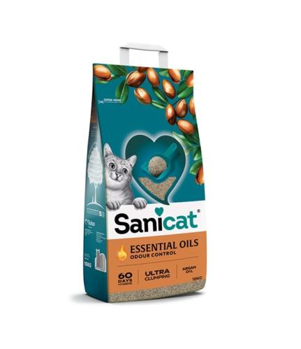 Sanicat Essential Oils Clumping Cat Litter, Argan Oil- 10kg