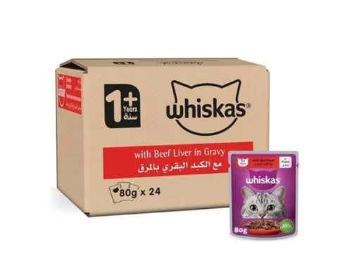 Whiskas Cat Wet Food With Beef Liver In Gravy For...