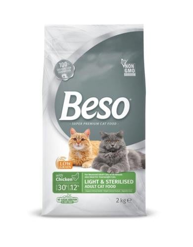 Beso Light and Sterilised Cat Dry Food with Chicken for Sterilized & Over-Weight Adults