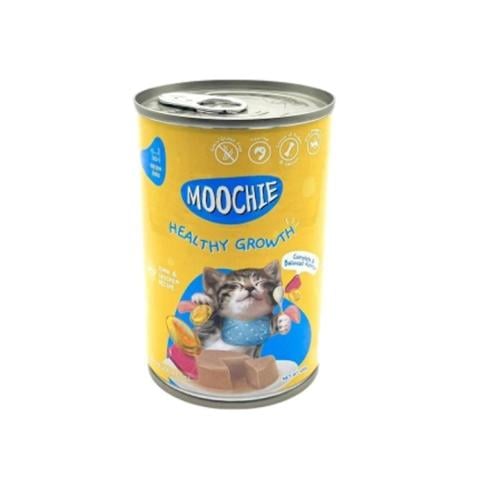 موتشي طعام رطب بالتونة المفرومة في المرق للقطط الب...