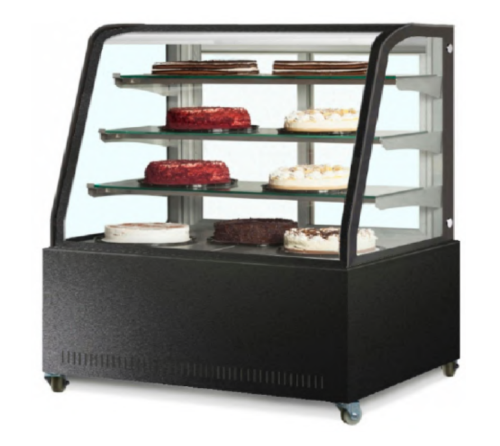 ثلاجة عرض حلويات اسود 120 سم منحني مدرج من DIAMOND