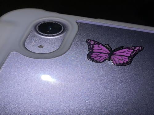 Purple butterfly metal sticker