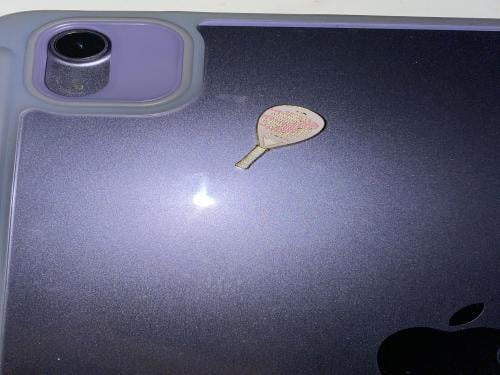 ملصق حديد مضرب بادل وردي