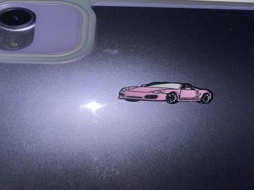 ملصق حديد بورش ورديه