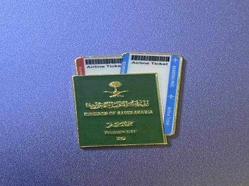 ملصق حديد الجواز السعودي مع البوردينق