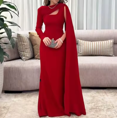 فستان حفلات بكتف غير متماثل