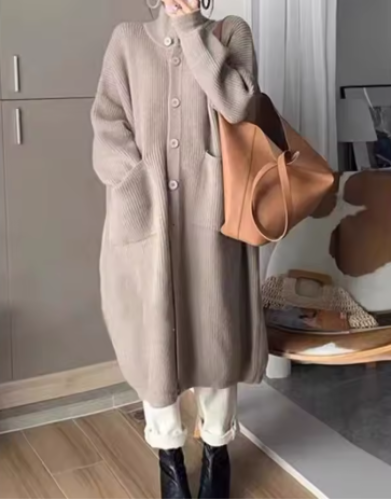 سترة نسائية طويله محبوكه