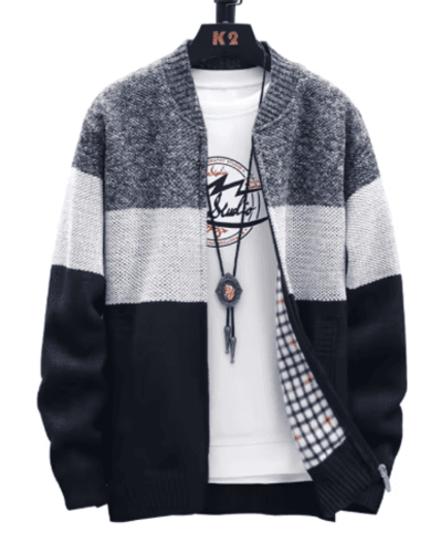 سترة رجالية صوف مزوده بسحاب