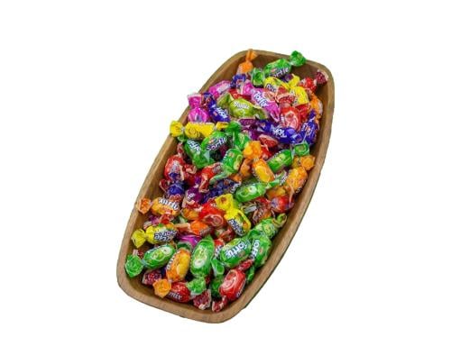 Taffy sweets with mixed fruits