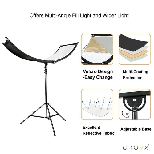 عاكس تصوير احترافي U شكل 60×180 سم مع ستاند 280 سم...