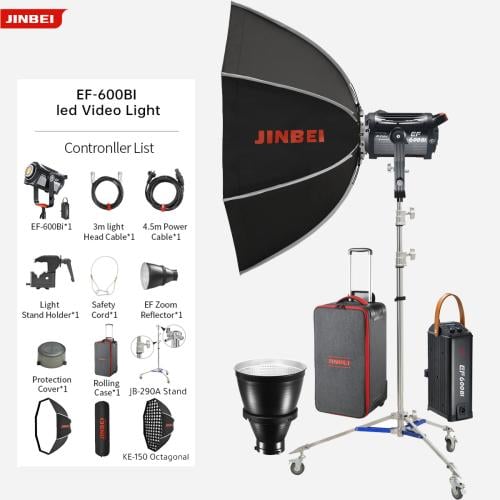 إضاءة فيديو LED جينبي EF-600BI PRO احترافية 600 وا...