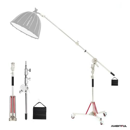 استاند إضاءة استوديو استيل ثقيل 500 سم AMBITFUL مع...