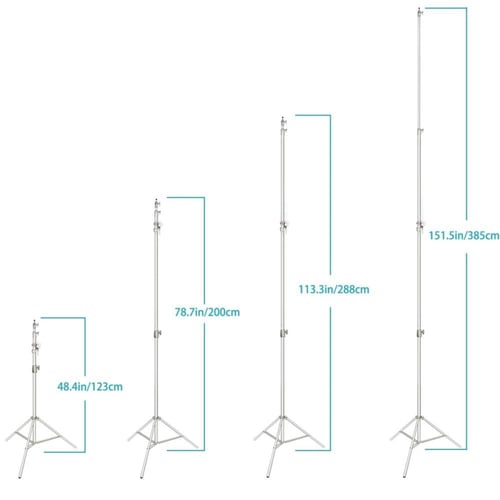 استاند حامل اضاءة تصوير 2 في 1 بوم سي ستاند سيلفر...
